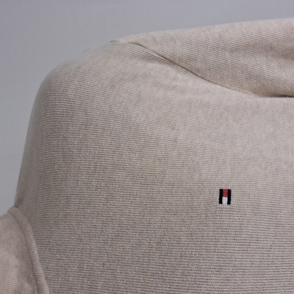 2012 Tommy Hilfiger flag 3 button cream mock neck pullover sweater  men's XL - Picture 3 of 4